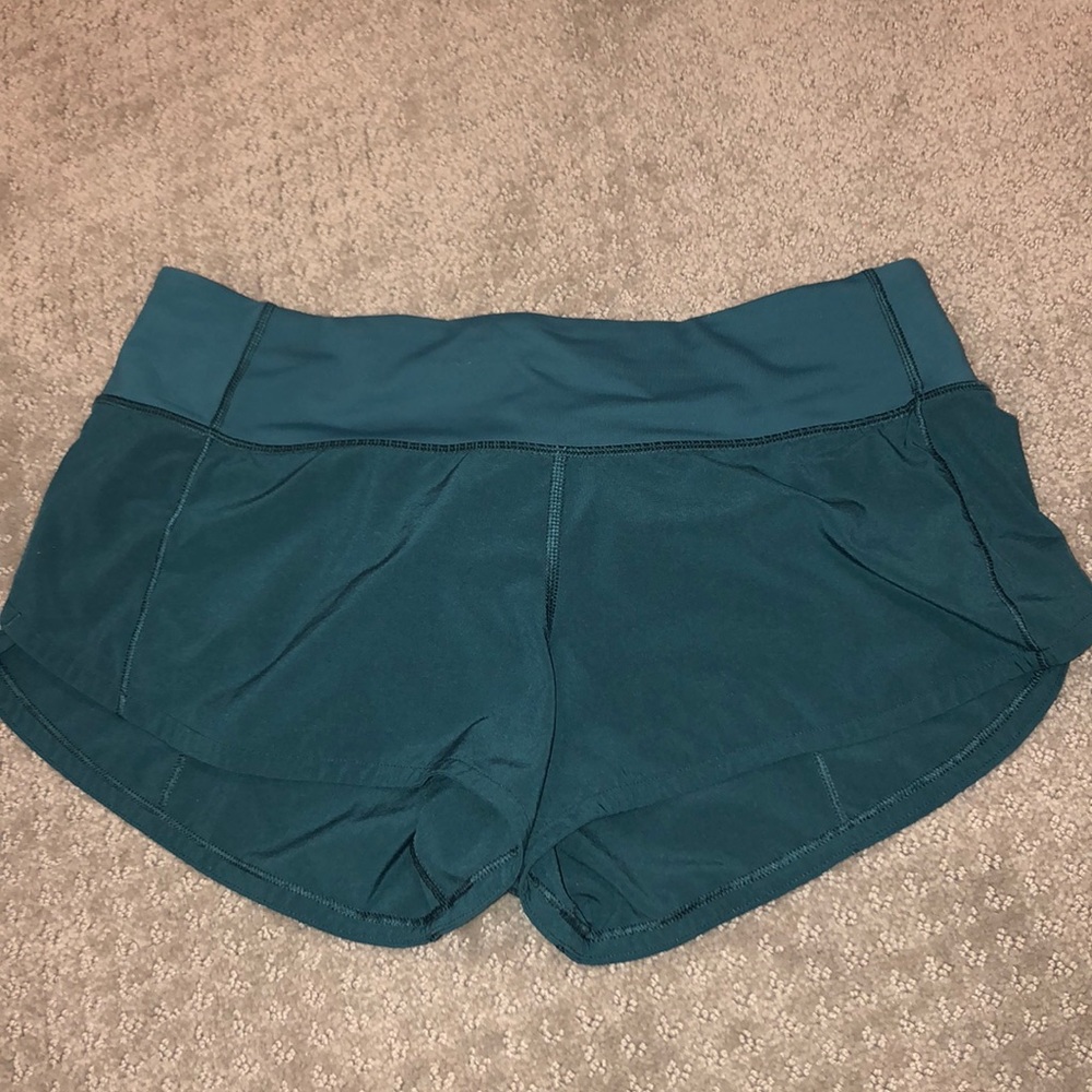 Lulu lemon speed up shorts in blue/green